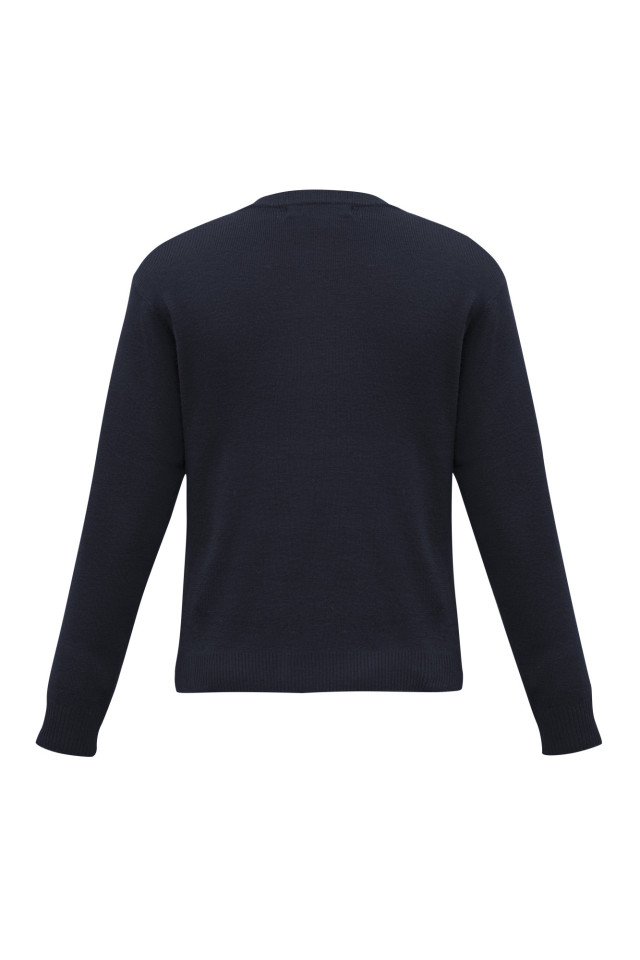Mens Woolmix Knit Pullover Navy - Image 3