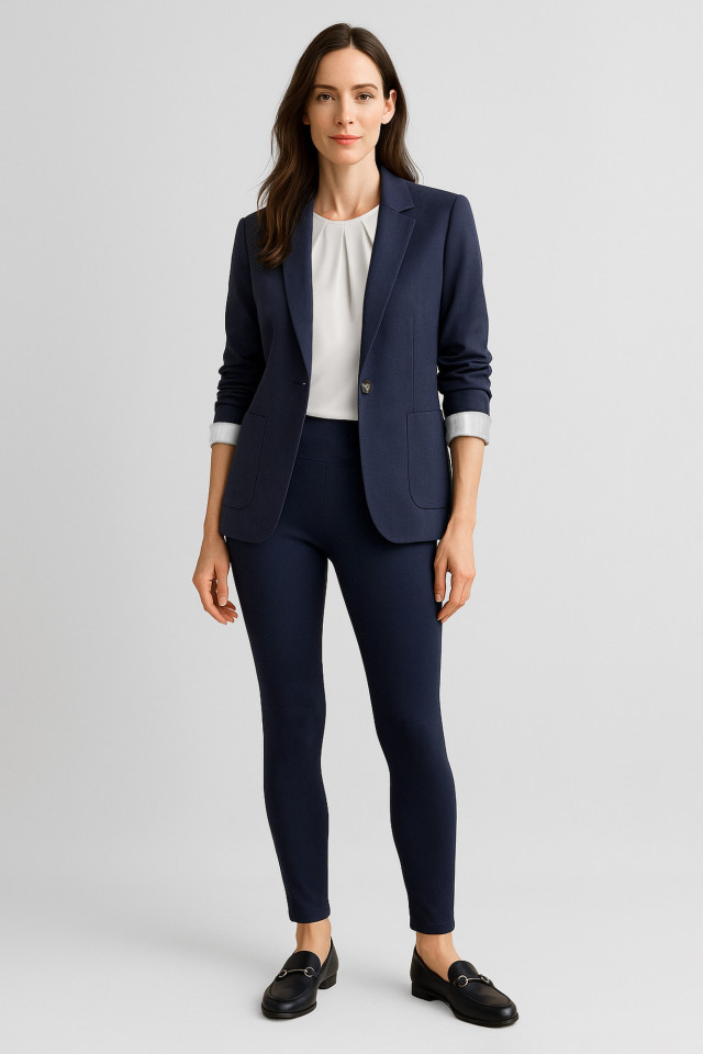 Women’s Scuba Ponte High-Rise Pull-On Corporate Legging Navy - Image 2