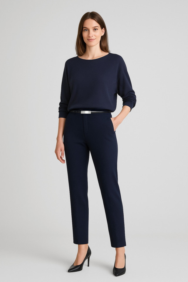 Women’s Scuba Ponte Mid-rise Pull-on Pant Navy - Image 2