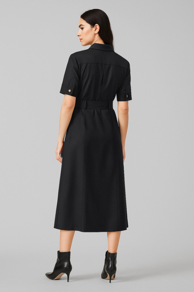 Womens Adele Midi Dress Black - Image 3