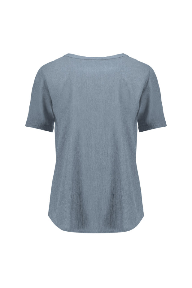 Womens Ruche Short Sleeve Blouse Powder Blue - Image 3