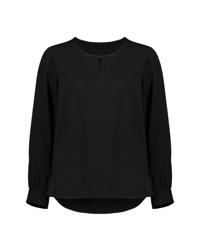 Womens Evelyn Long Sleeve Blouse Black