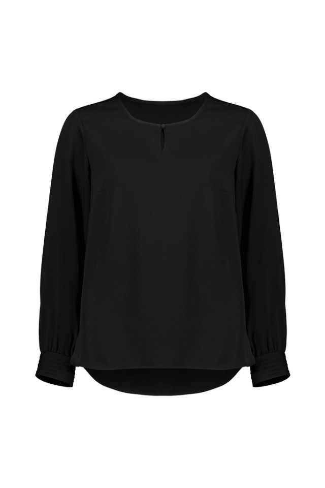 Womens Evelyn Long Sleeve Blouse Black