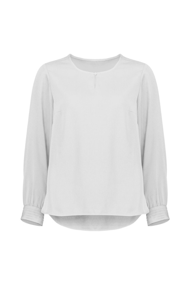 Womens Evelyn Long Sleeve Blouse Ivory