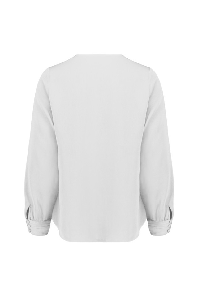 Womens Evelyn Long Sleeve Blouse Ivory - Image 4