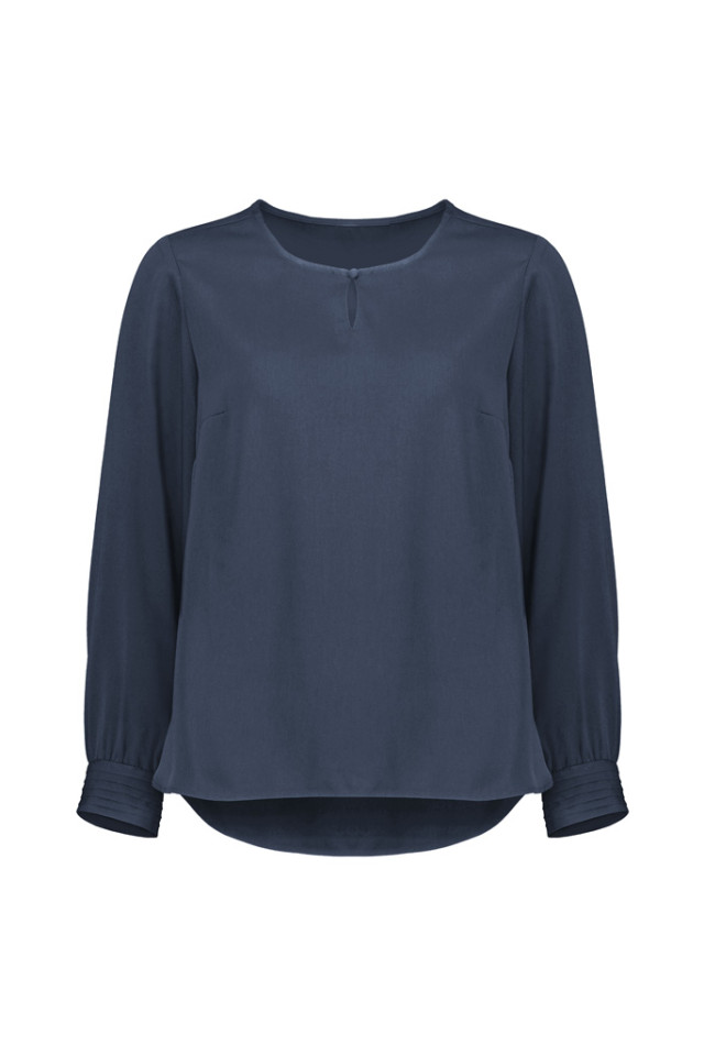 Womens Evelyn Long Sleeve Blouse Mineral Blue