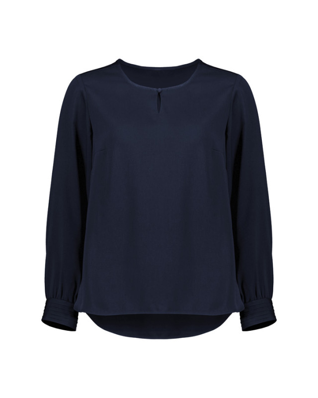 Womens Evelyn Long Sleeve Blouse Navy