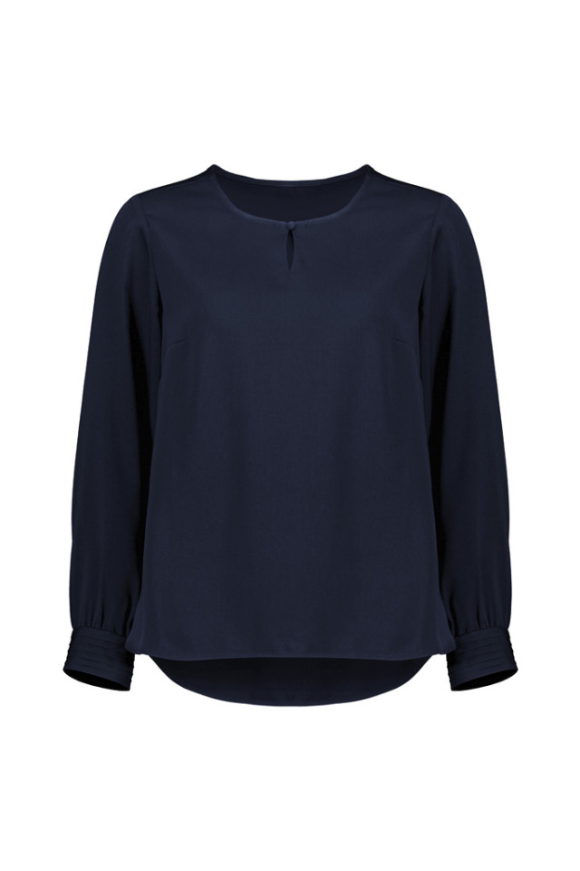 Womens Evelyn Long Sleeve Blouse Navy