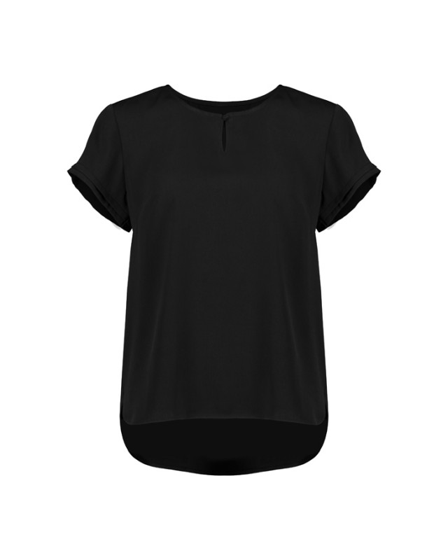Womens Evelyn Short Sleeve Blouse Black