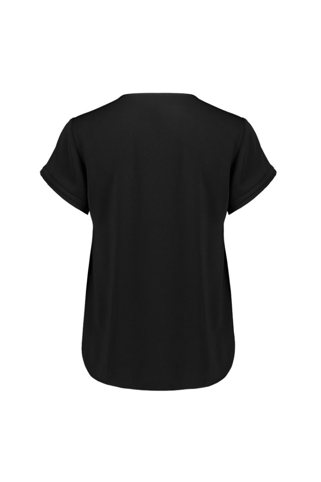 Womens Evelyn Short Sleeve Blouse Black - Image 4