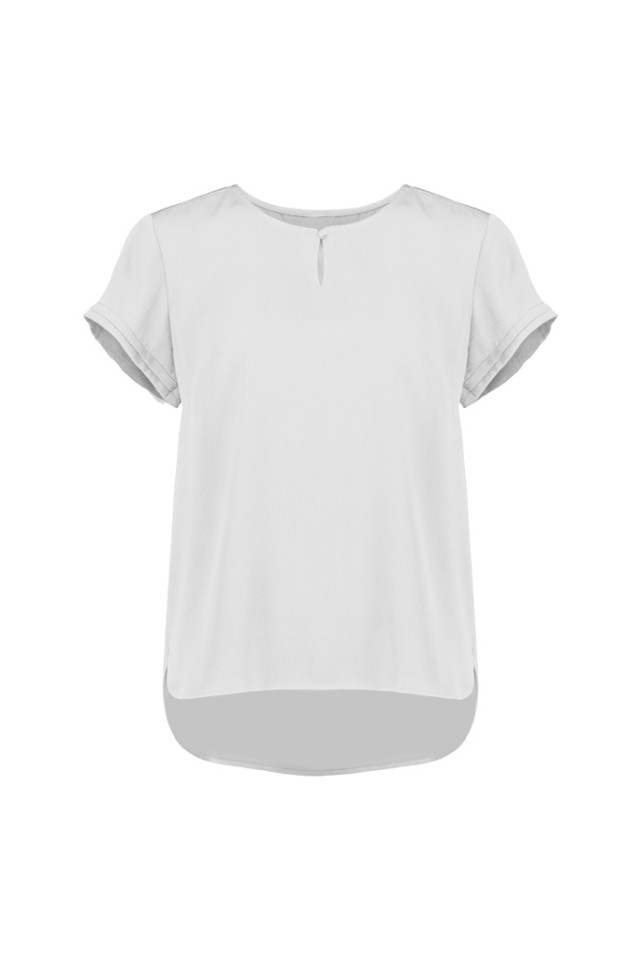 Womens Evelyn Short Sleeve Blouse Ivory