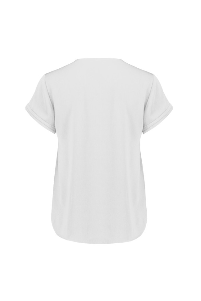 Womens Evelyn Short Sleeve Blouse Ivory - Image 3