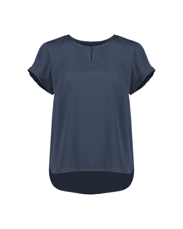 Womens Evelyn Short Sleeve Blouse Mineral Blue