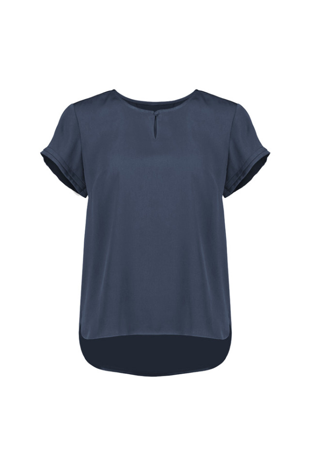 Womens Evelyn Short Sleeve Blouse Mineral Blue