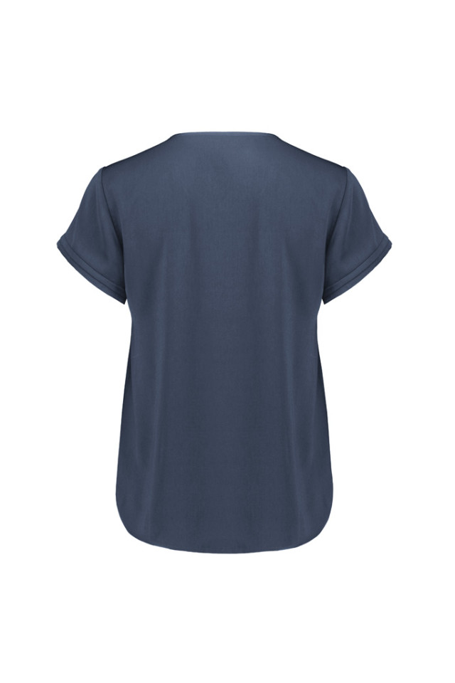 Womens Evelyn Short Sleeve Blouse Mineral Blue - Image 3