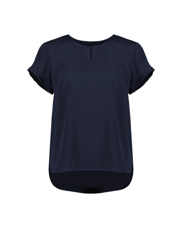Womens Evelyn Short Sleeve Blouse Navy