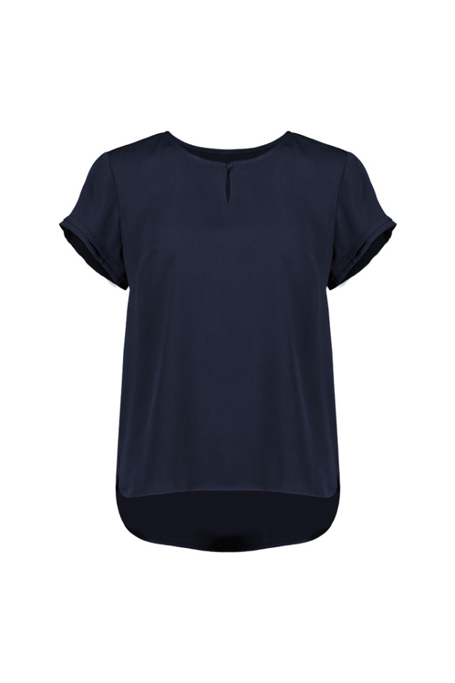 Womens Evelyn Short Sleeve Blouse Navy