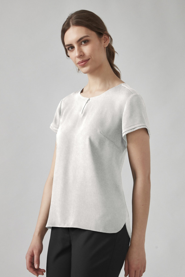 Womens Evelyn Short Sleeve Blouse Ivory - Image 2
