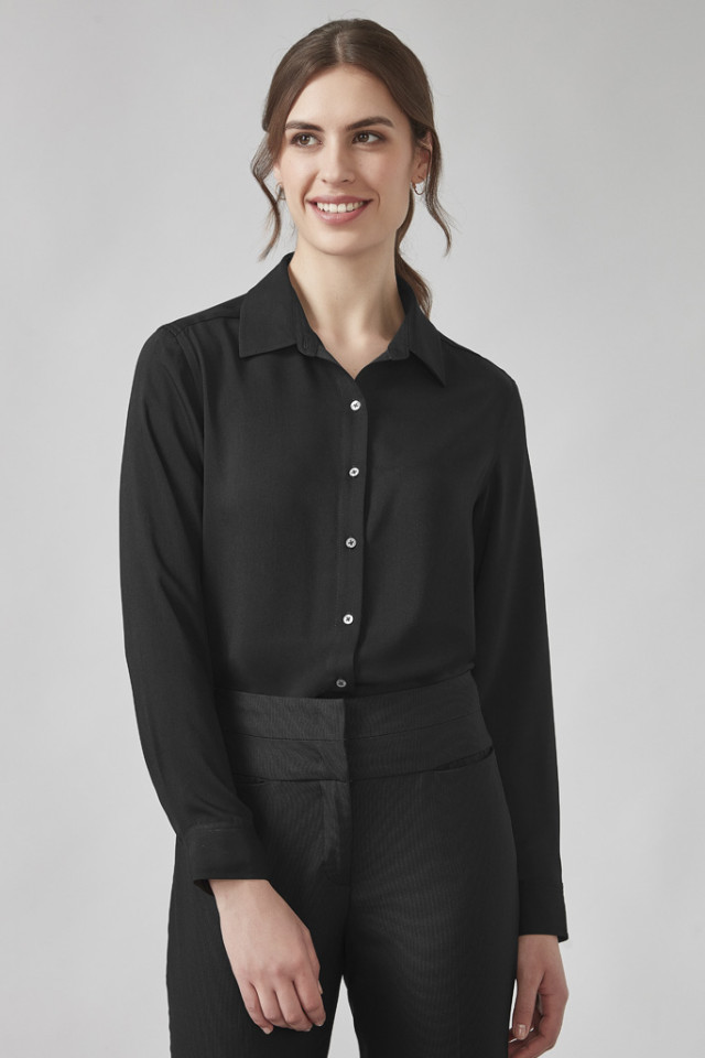 Womens Evelyn Long Sleeve Shirt Black - Image 2