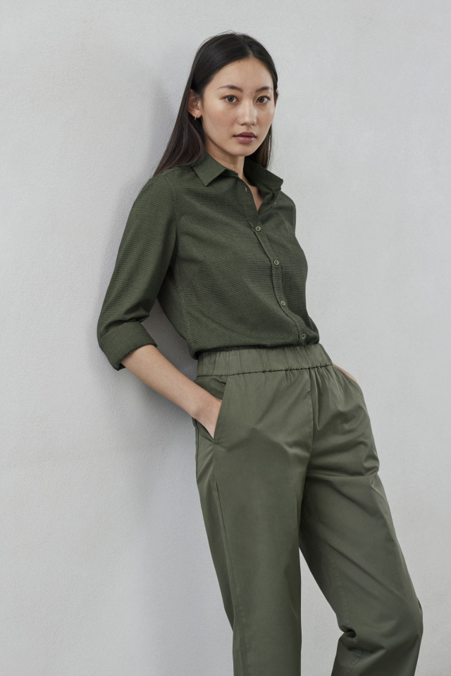 Womens Soul Long Sleeve Shirt Olive - Image 2