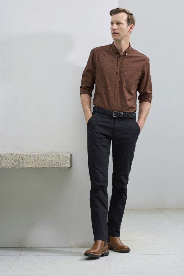 Mens Soul Long Sleeve Shirt Rust - Image 2
