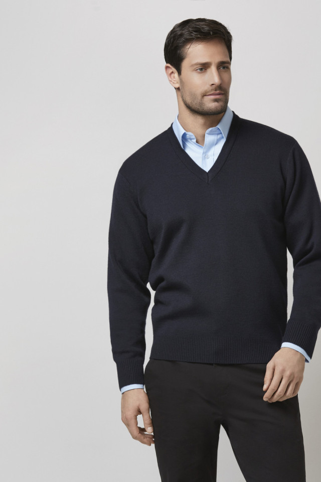 Mens Woolmix Knit Pullover Black - Image 2