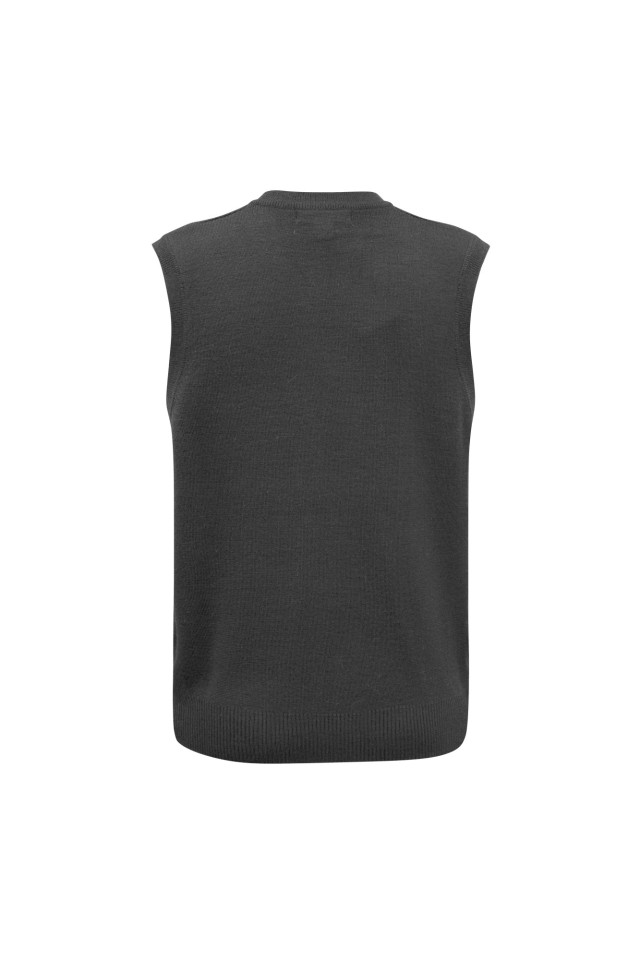 Mens Woolmix Knit Vest Charcoal - Image 3