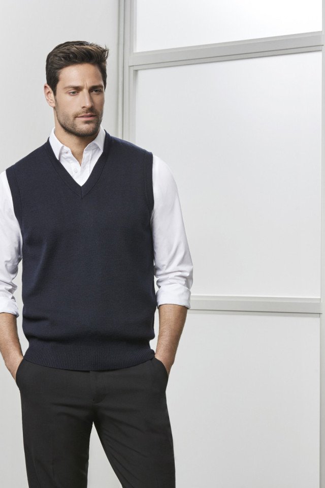 Mens Woolmix Knit Vest Black - Image 2