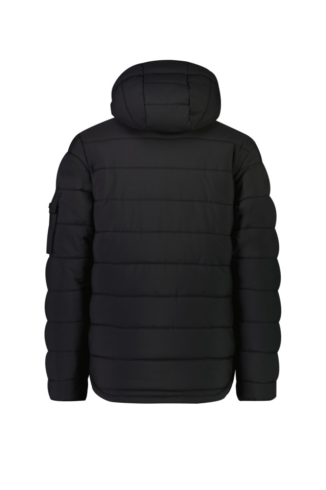 Unisex Streetworx Hooded Puffer Jacket Black - Image 3