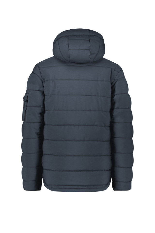 Unisex Streetworx Hooded Puffer Charcoal Blue - Image 3
