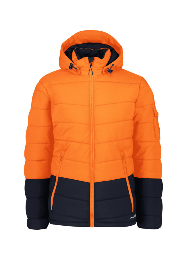 Unisex Streetworx Hooded Puffer Jacket Orange/Navy