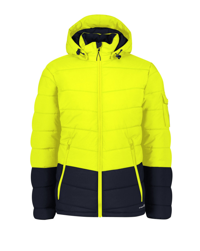 Unisex Streetworx Hooded Puffer Jacket Yellow/Navy
