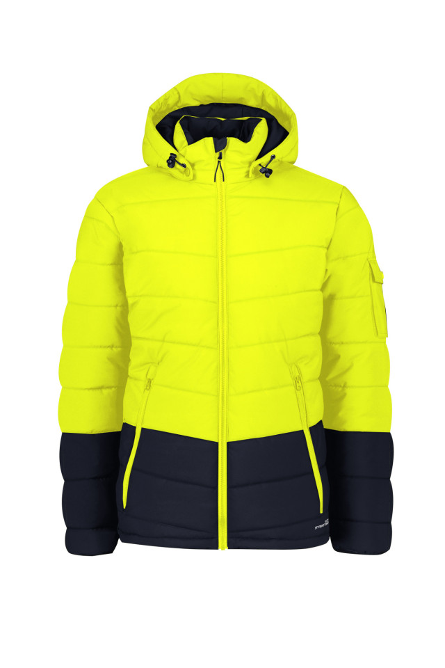 Unisex Streetworx Hooded Puffer Jacket Yellow/Navy