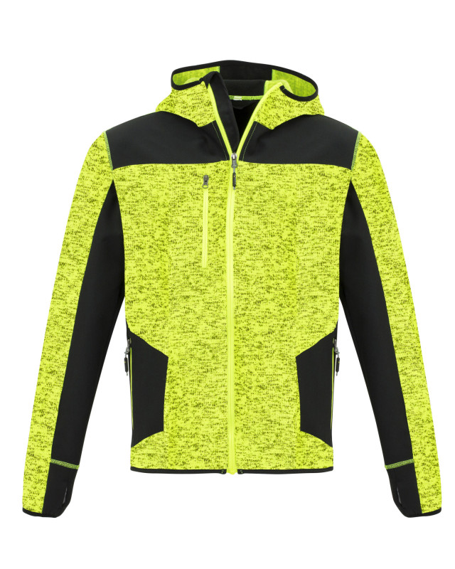 Unisex Streetworx Reinforced Knit Hoodie Fluoro Yellow