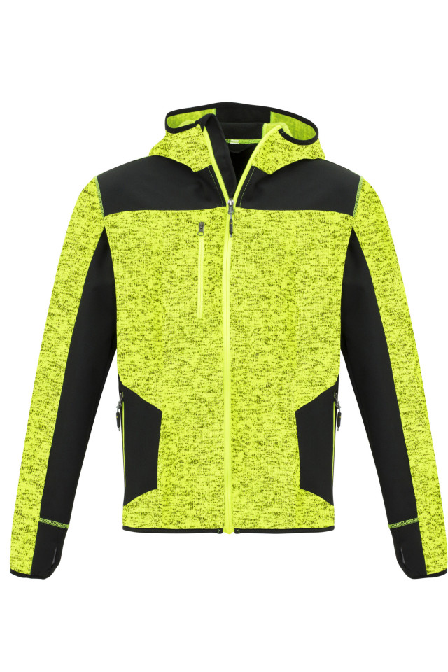 Unisex Streetworx Reinforced Knit Hoodie Fluoro Yellow