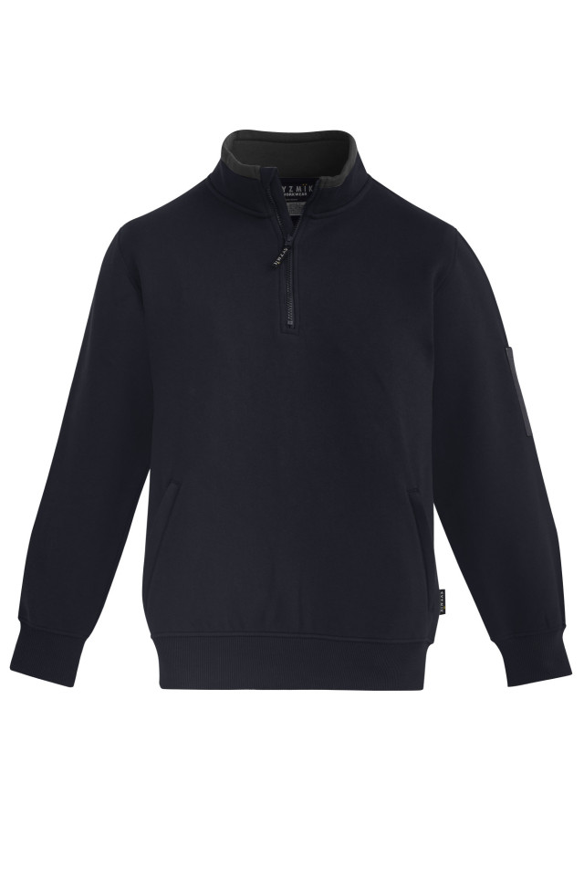Unisex 1/4 Zip Brushed Fleece Pullover Navy/Charcoal