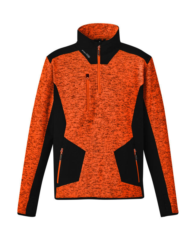 Unisex Streetworx Reinforced Knit 1/2 Zip Pullover Fluoro Orange