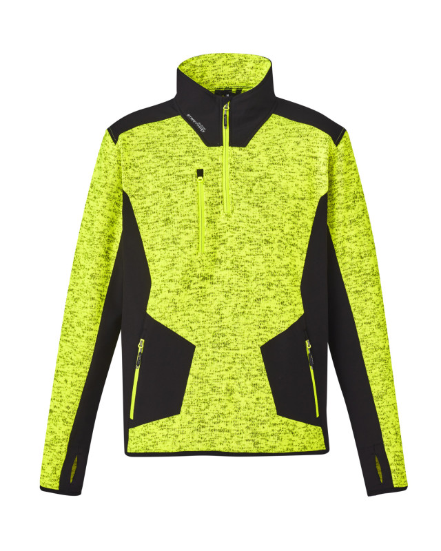 Unisex Streetworx Reinforced Knit 1/2 Zip Pullover Fluoro Yellow