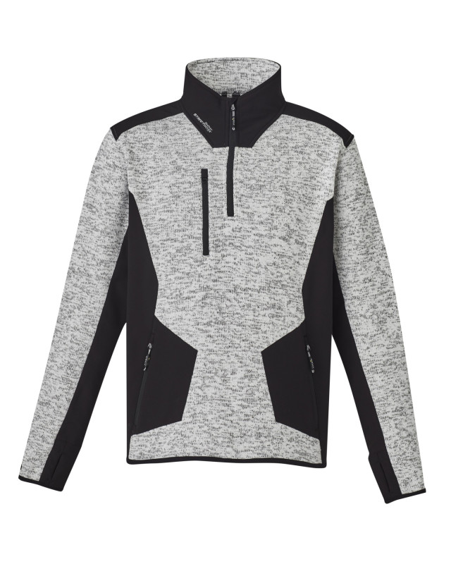 Unisex Streetworx Reinforced Knit 1/4 Zip Pullover Grey/Black
