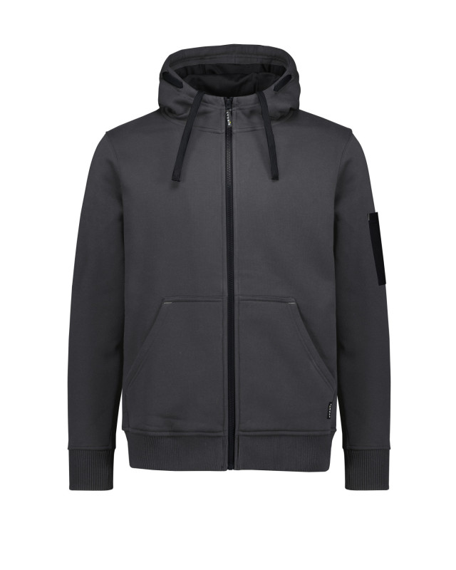 Unisex Zip Front Multi-Pocket Hoodie Charcoal/Black