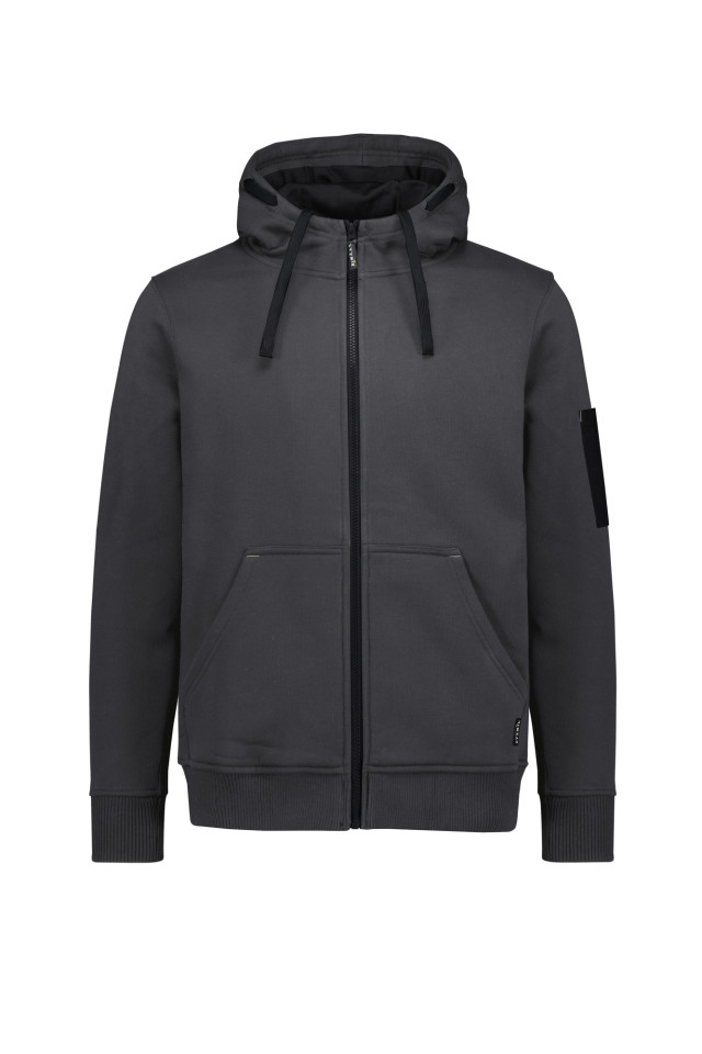 Unisex Zip Front Multi-Pocket Hoodie Charcoal/Black