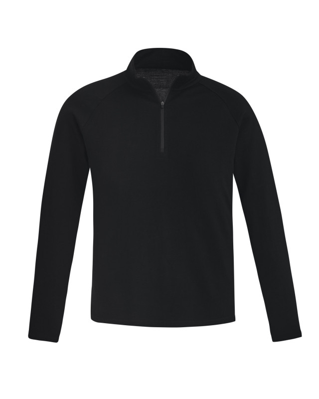 Unisex Merino Wool Mid-Layer Pullover Black