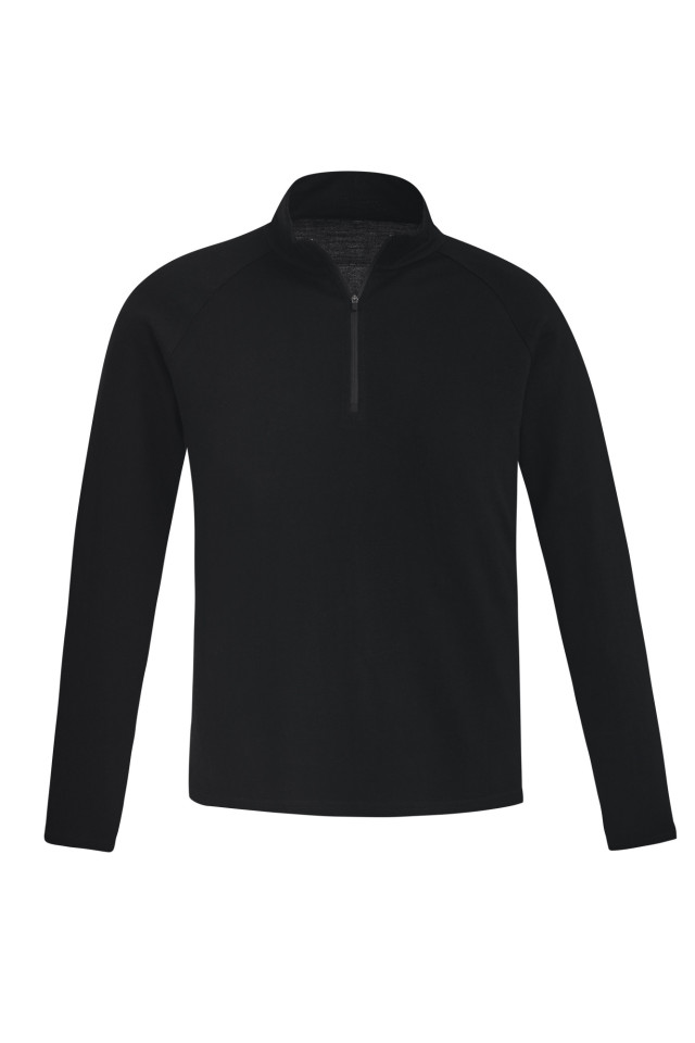 Unisex Merino Wool Mid-Layer Pullover Black