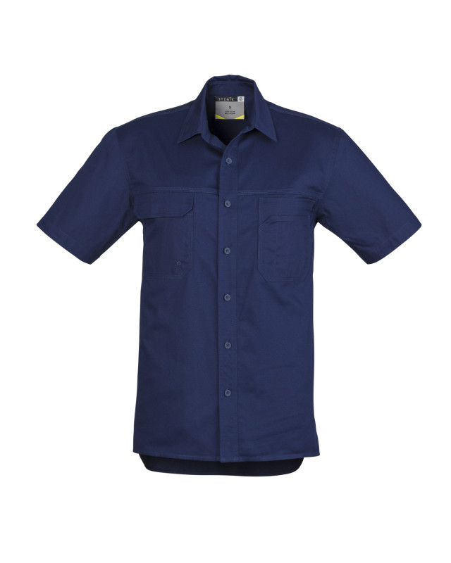 Mens Lightweight Tradie Short Sleeve Shirt Blue