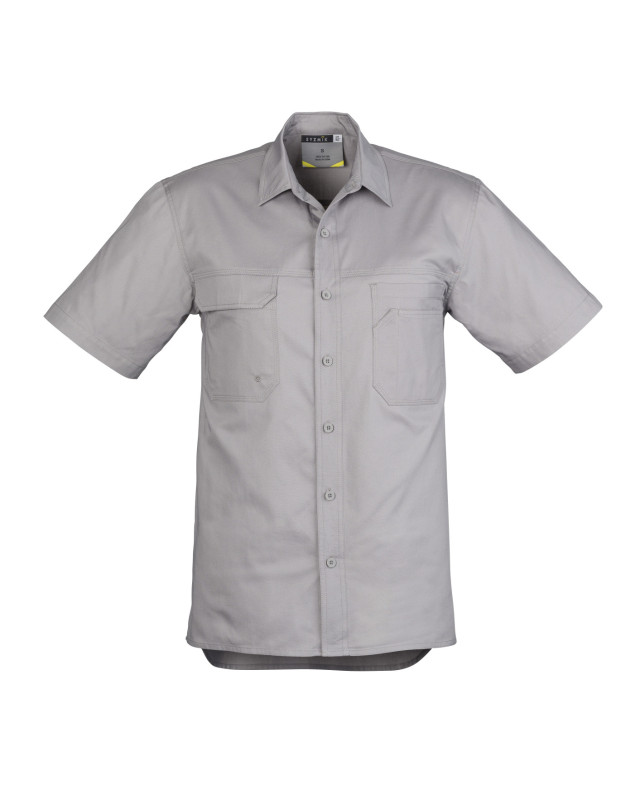 Mens Lightweight Tradie Short Sleeve Shirt Grey