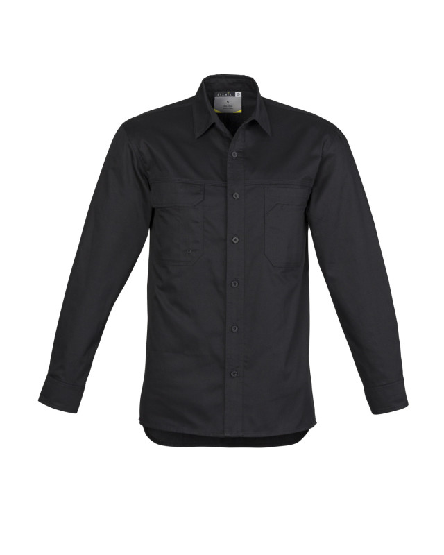 Mens Lightweight Tradie Long Sleeve Shirt Black