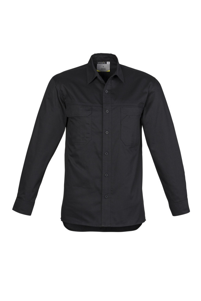 Mens Lightweight Tradie Long Sleeve Shirt Black