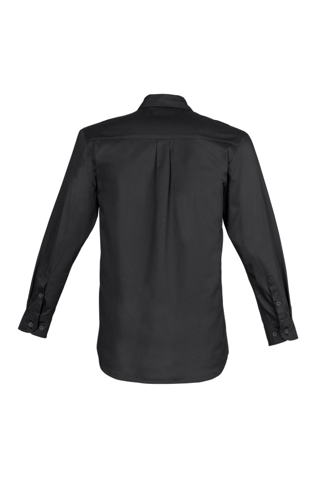 Mens Lightweight Tradie Long Sleeve Shirt Black - Image 4