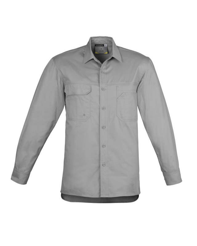Mens Lightweight Tradie Long Sleeve Shirt Grey