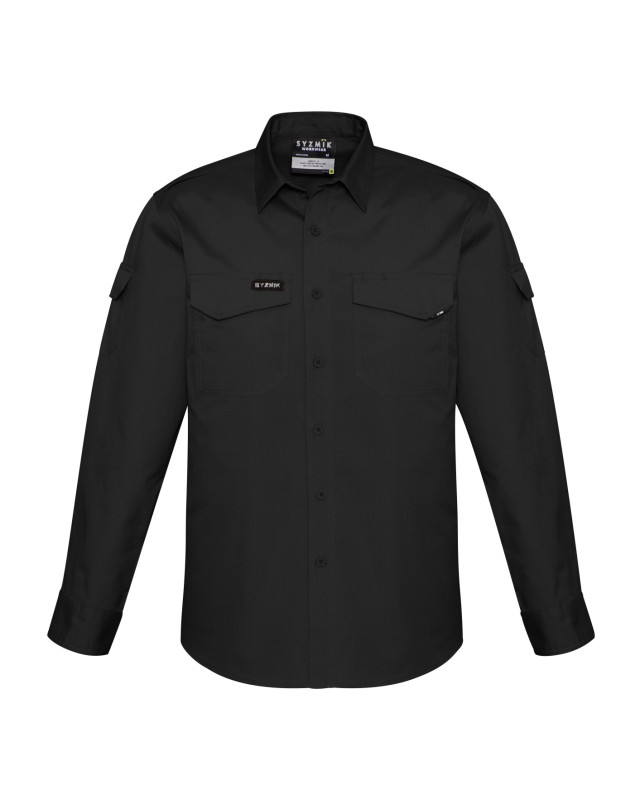 Mens Rugged Cooling Long Sleeve Shirt Black